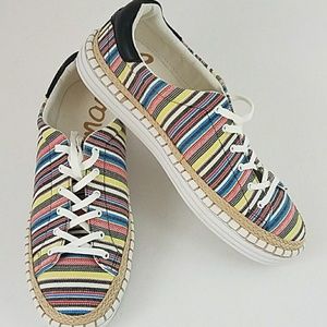 NWOT Sam Edelman striped canvas sneakers sz 9.5.